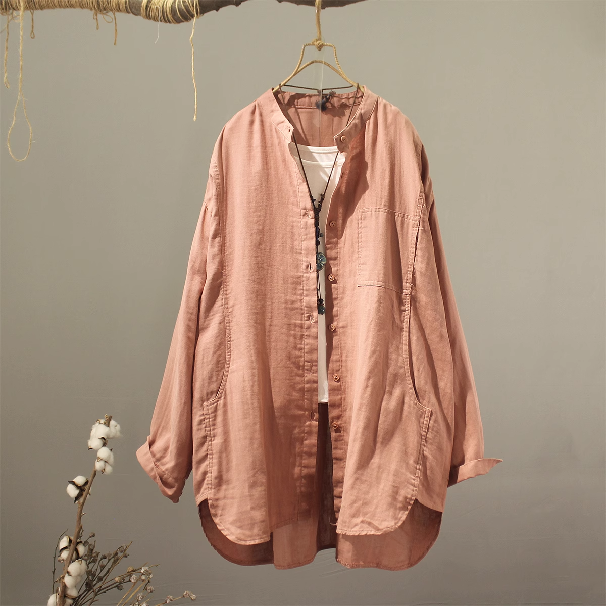 Summer Clothing Yarn - 2026 Middle-aged women's clothing 100% cotton