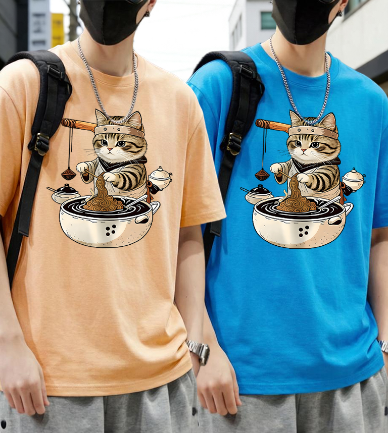 Summer Clothing Cartoon - Master Cat Is Making Lamian Noodles