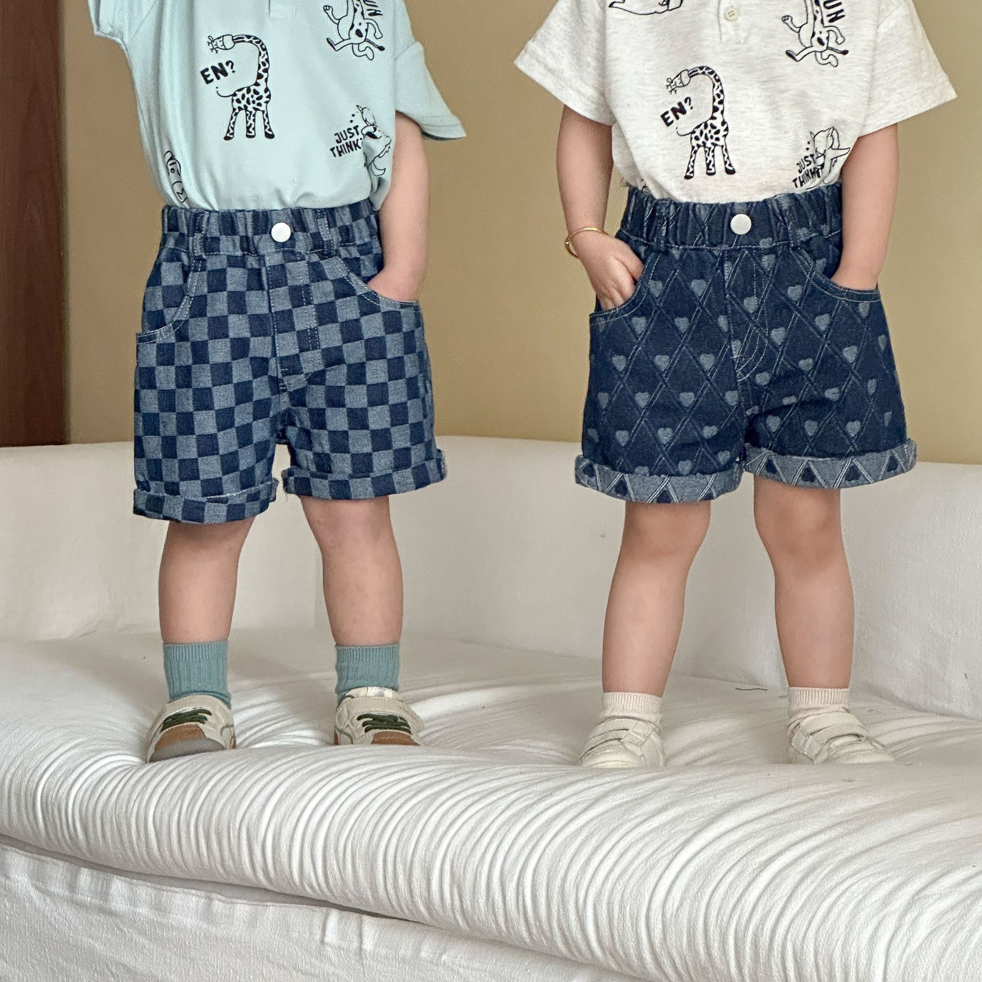 Summer Loving Kids Clothing - 2026 New Girls Boys Denim Shorts