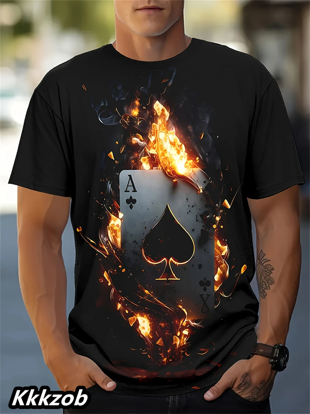 Men's Lion Print Short Sleeve  - đánh giá và giá Summer Clothing Essentials Men