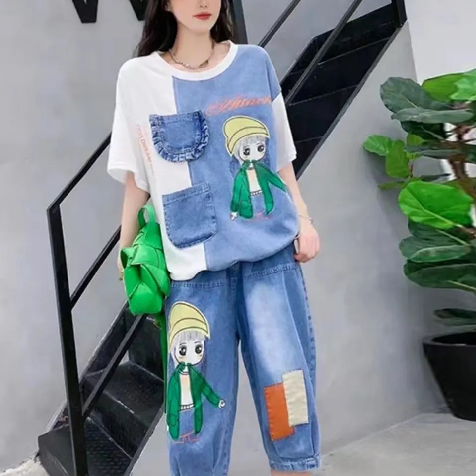 Plus Size Cartoon Letter Print - đánh giá và giá Summer Clothing Cartoon