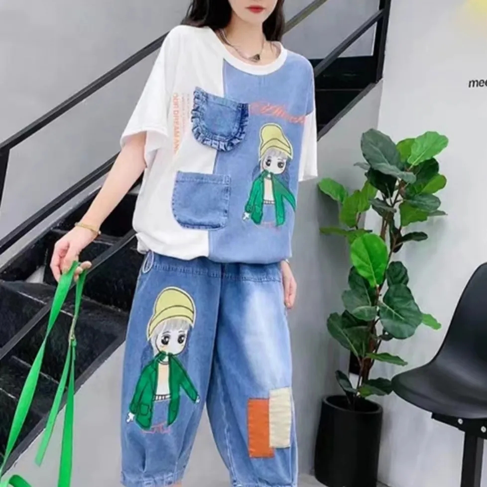 Plus Size Cartoon Letter Print - đánh giá và giá Summer Clothing Cartoon