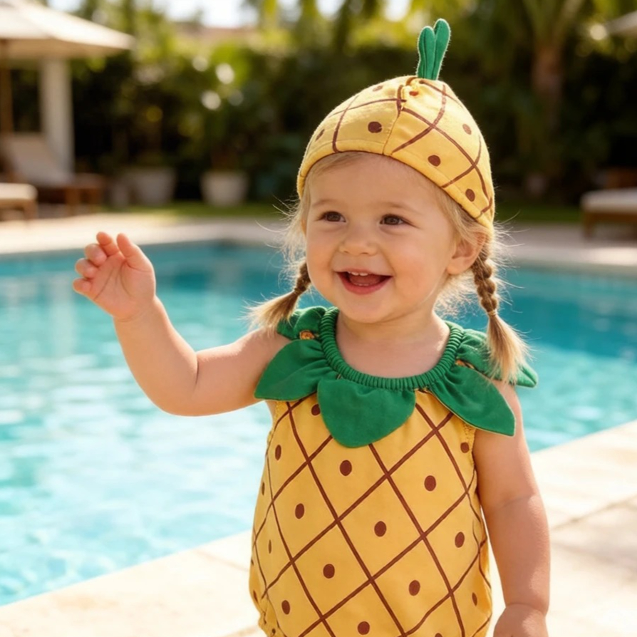 2Pcs Pineapple Cartoon One-pie - đánh giá và giá Summer Loving Kids Clothing