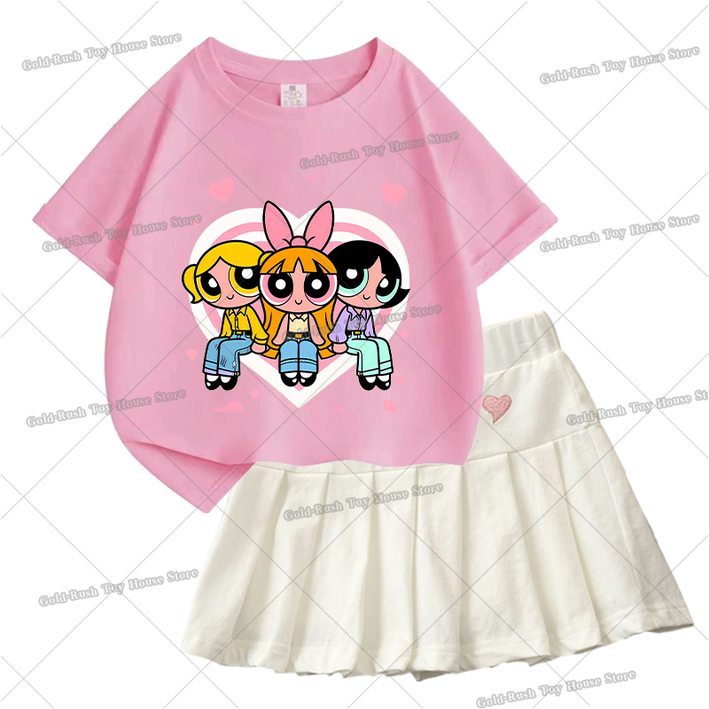 Powerpuff Girl T Shirt Pleated - đánh giá và giá Summer Clothing Toddler