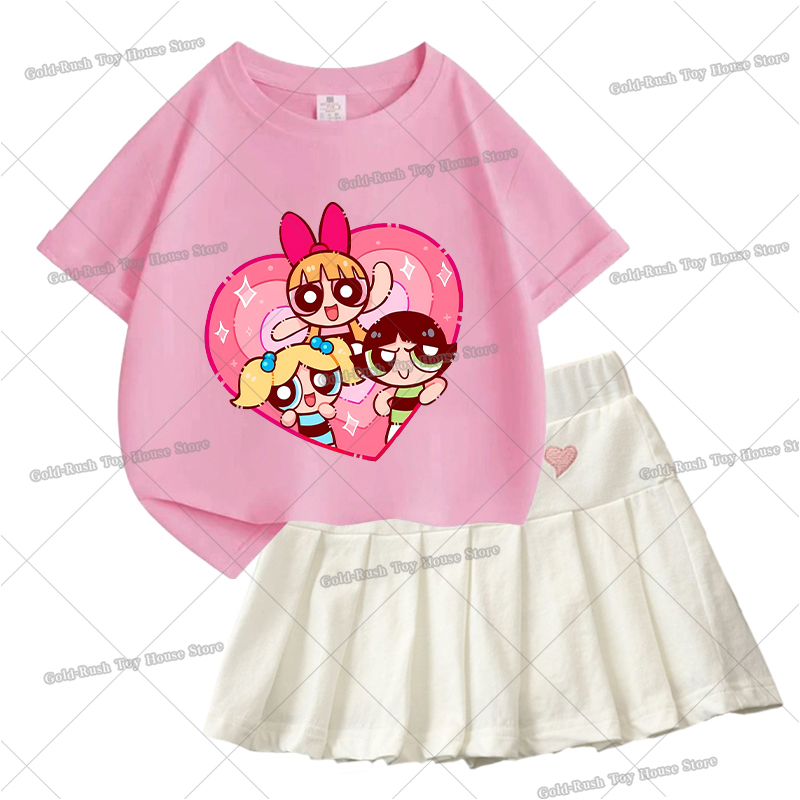 Powerpuff Girl T Shirt Pleated - đánh giá và giá Summer Clothing Toddler