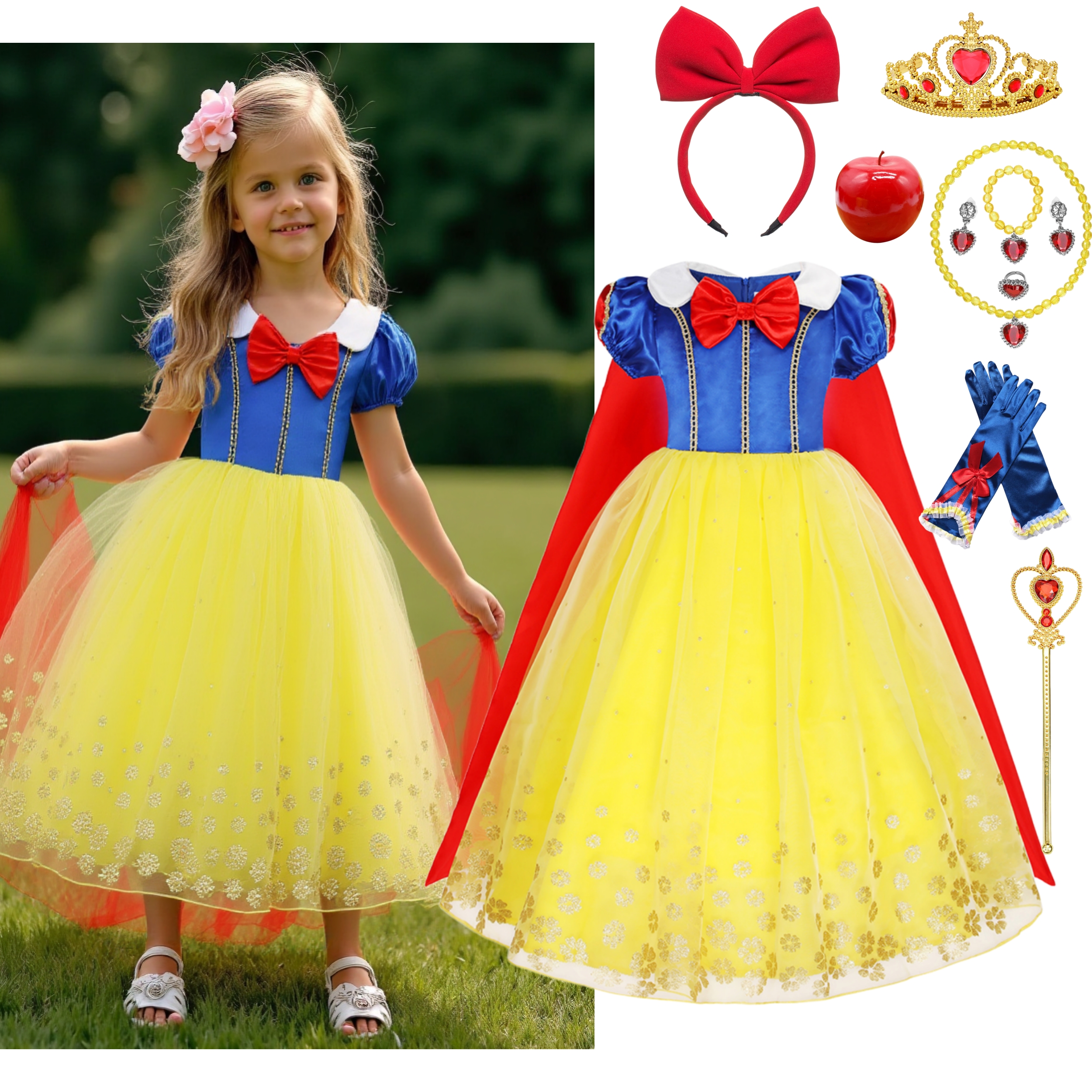 Snow White Gown Set Girls Prin - đánh giá và giá Summer Clothing Toddler