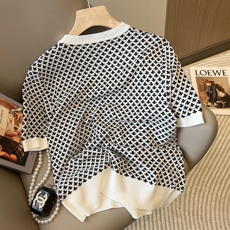 Stylish Plaid Knitted Sweater  - đánh giá và giá Summer Clothing Yarn